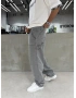 Gri Yıkamalı Dikiş Detay Baggy Jean