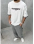 Beyaz Barstate Oversize Kol Detay T-Shirt