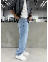 Açık Mavi Yıkamalı Bol Kalıp Baggy Jean