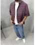 Bordo 08 Kontrast Kısa Kollu Gömlek
