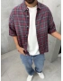 Bordo 08 Kontrast Kısa Kollu Gömlek