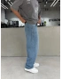 Mavi Blok Bol Kalıp Baggy Jean