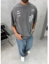 Gri Yıkamalı Safe Oversize Tshirt