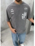 Gri Yıkamalı Safe Oversize Tshirt