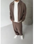 Kahve Premium Tensel Kumaş Ceket Takım