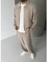 Krem Premium Tensel Kumaş Ceket Takım