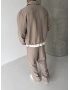 Krem Premium Tensel Kumaş Ceket Takım