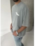 Gri Who Yıkamalı Oversize Tshirt