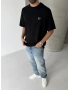 XV Siyah Baskılı Oversize T-shirt