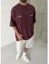 Passion Bordo Yıkamalı Oversize T-Shirt