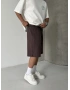 Kahverengi Yıkamalı Bol Kalıp Şort