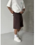 Kahverengi Yıkamalı Bol Kalıp Şort