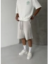 Ice Gri Yıkamalı Bol Kalıp Şort