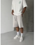 Ice Gri Yıkamalı Bol Kalıp Şort