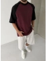 Barblock Bordo Yıkamalı Oversize T-shirt