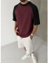 Barblock Bordo Yıkamalı Oversize T-shirt