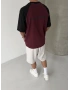 Barblock Bordo Yıkamalı Oversize T-shirt