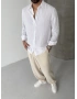 Beyaz Premium %100 Keten Gömlek