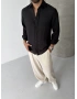 Siyah Premium %100 Keten Gömlek