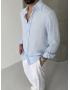 Bebe Mavi Premium %100 Keten Gömlek