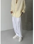 Beyaz Premium Keten Bol Kalıp Baggy