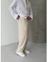 Krem Premium Keten Bol Kalıp Baggy