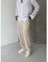 Krem Premium Keten Bol Kalıp Baggy
