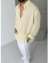 Sarı Premium Modal Kumaş Oversize Gömlek