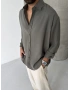 Haki Premium Modal Kumaş Oversize Gömlek