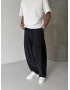 Siyah Yıkamalı Pileli Süper Baggy