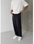 Siyah Modal Kumaş Baggy Eşofman
