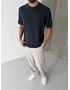 Siyah Modal Kumaş Regular T-shirt