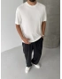 Beyaz Modal Kumaş Regular T-shirt