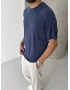 Lacivert Modal Kumaş Regular T-shirt