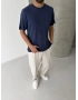Lacivert Modal Kumaş Regular T-shirt