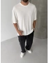 Beyaz Modal Kumaş Oversize T-shirt