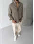 Haki %100 Tensel Kumaş Gömlek