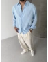 Bebe Mavi Yıkamalı Oversize Viskon Gömlek