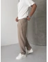 Sütlü Kahve Retro Tensel Pileli Baggy