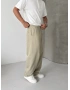 Yeşil Gabardin Ekstra Bol Baggy Pantolon