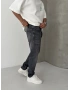 Antrasit Yıkamalı Effect Denim Boyfriend Jean