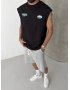 Siyah Baskı Detay Oversize Atlet