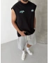 Siyah Baskı Detay Oversize Atlet