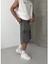 Antrasit Yıkamalı Bol Kalıp Şort
