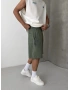 Haki Yıkamalı Bol Kalıp Şort