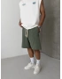 Haki Yıkamalı Bol Kalıp Şort