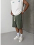 Haki Yıkamalı Bol Kalıp Şort