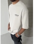 Ice Gri Baskılı Yıkamalı Oversize T-Shirt