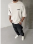 Ice Gri Baskılı Yıkamalı Oversize T-Shirt