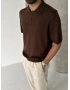 Kahve Polo Yaka İnce Triko T-shirt